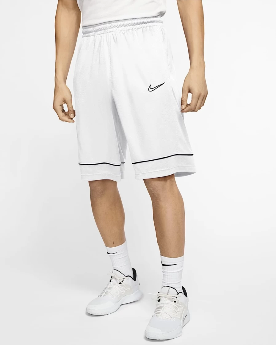 Nike Men's White and Black Basketball Shorts - Athletic Performance Shorts for Men