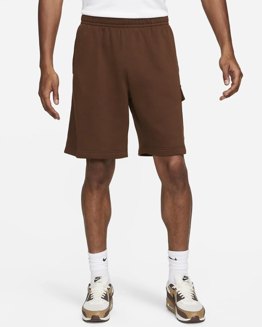 Nike Men's Cargo Shorts - Sportswear Club Collection in Cacao Wow & White