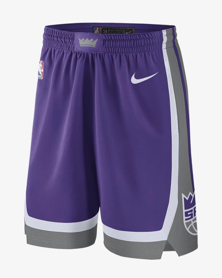 Nike NBA Swingman Shorts for Men - Sacramento Kings Icon Edition in Field Purple, Dark Steel Grey & White