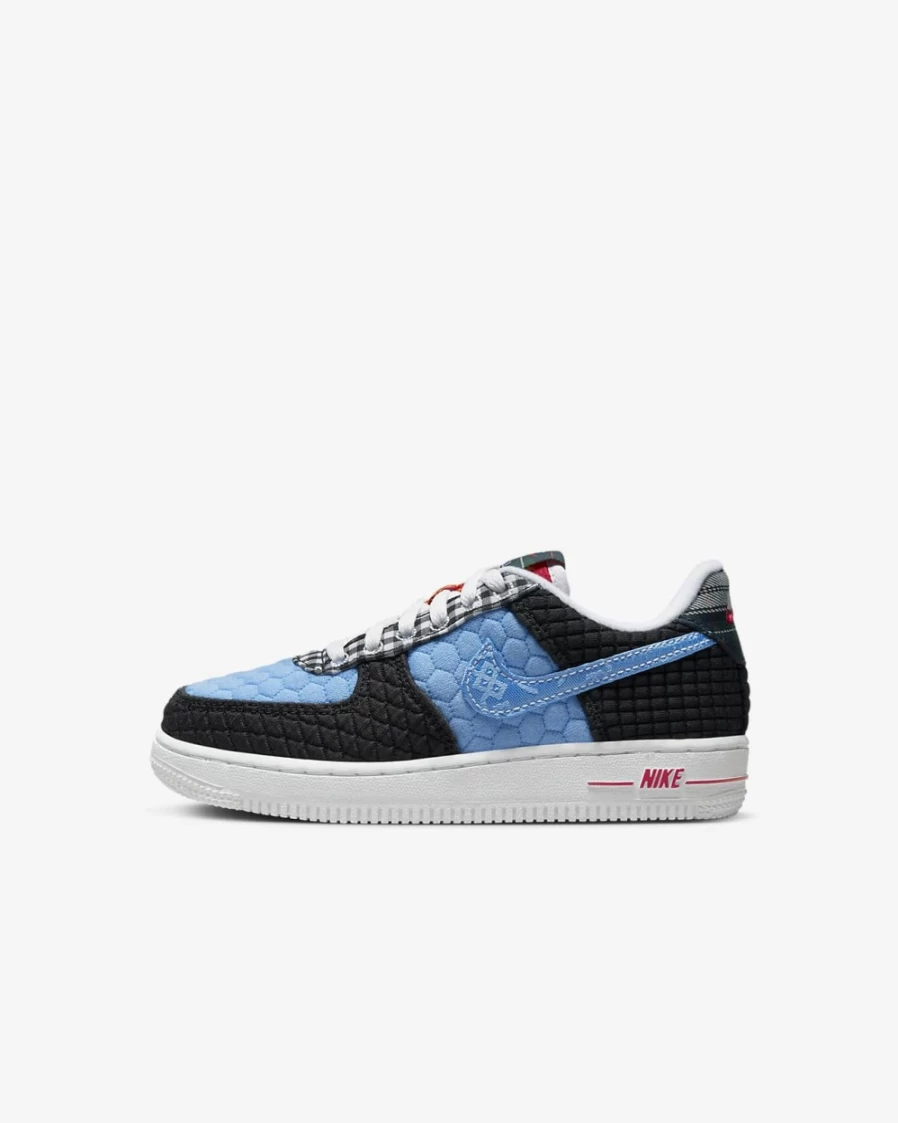Nike Air Force 1 LV8 Kids' Shoes (Black/White/University Red/Blue) - Boys & Girls Sneakers