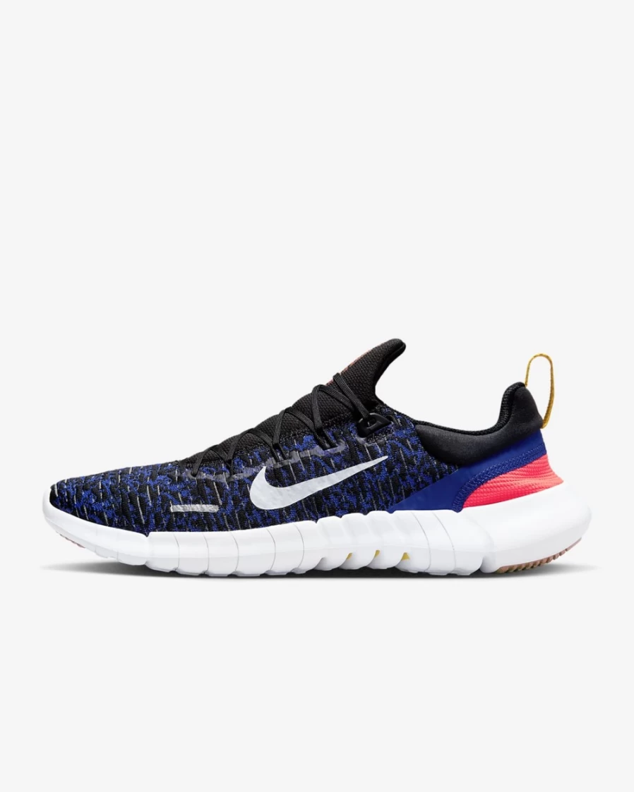 Nike Free Run 5.0 Men's Running Shoes - Black/Concord/Cinnabar/Football Grey Road Trainers for Men
