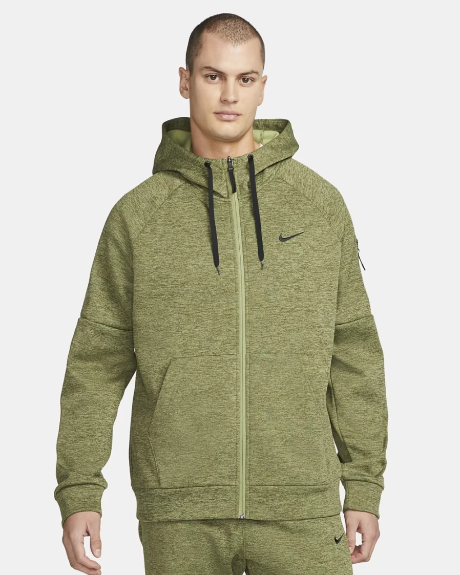 Nike Therma-FIT Men's Full-Zip Hoodie - Rough Green, Heather, Alligator, Black Color Options