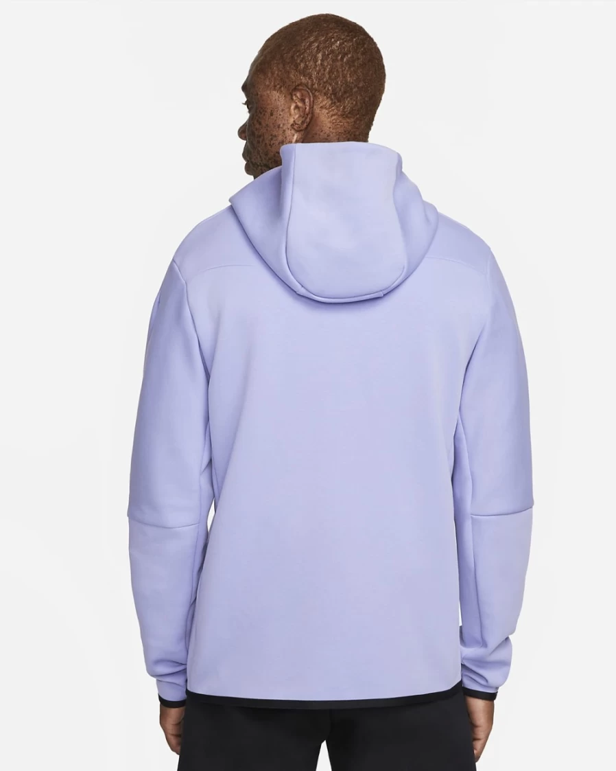 Nike Men's Tech Fleece Full-Zip Hoodie - Light Thistle/Black, Lightweight & Comfortable Sportswear