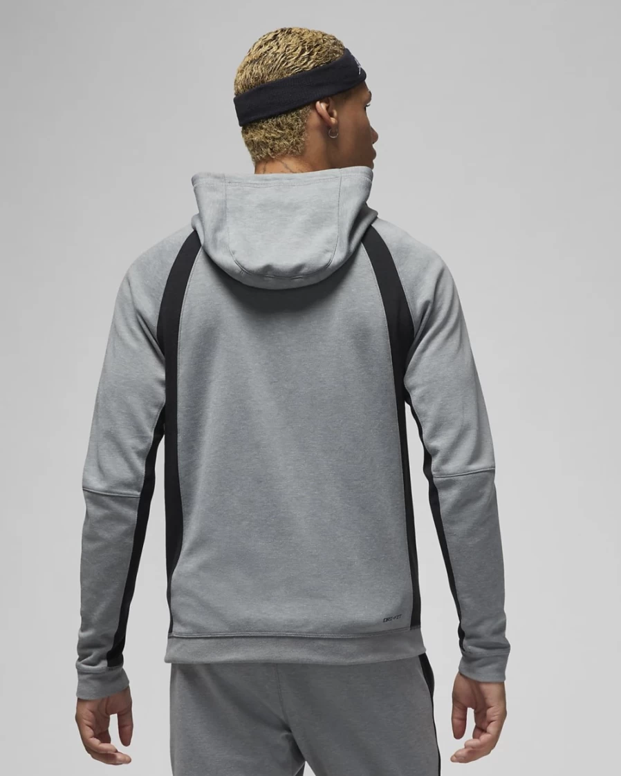Nike Jordan Dri-FIT Sport Men's Full-Zip Hoodie - Carbon Heather/Black/Black