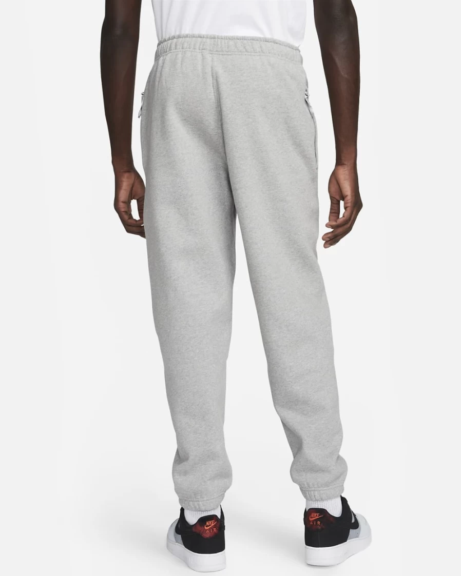 Nike Men's Solo Swoosh Fleece Pants - Dark Grey Heather/White Comfort Joggers