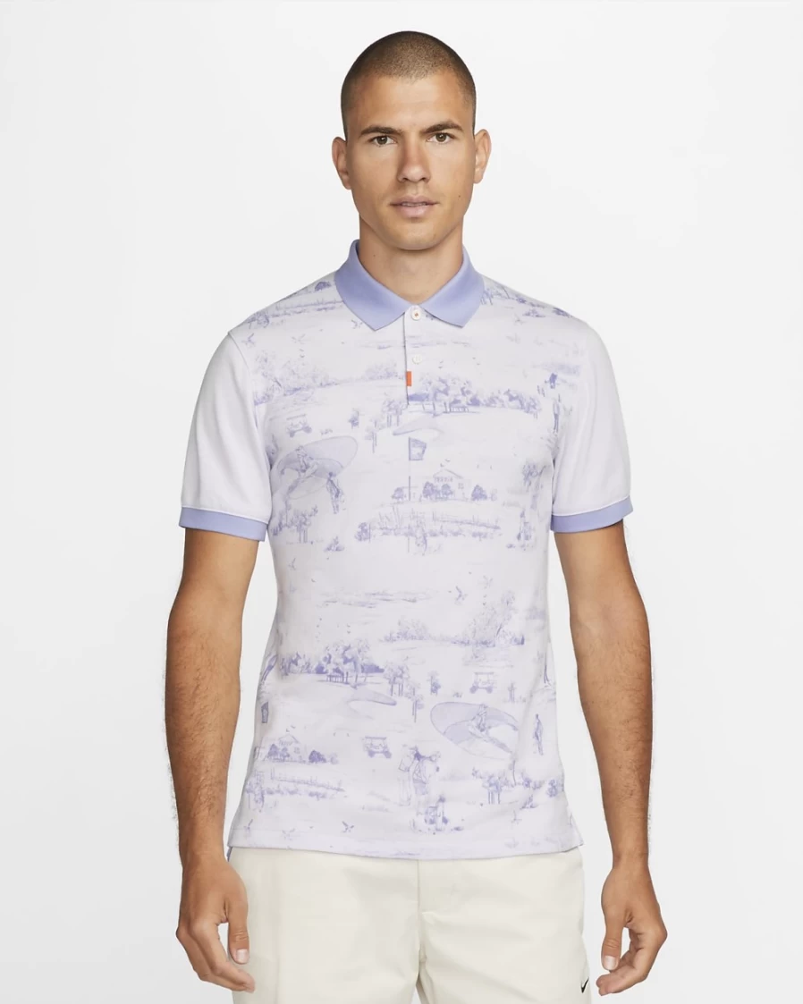 Nike Men's Slim Polo Shirt - Barely Grape/Light Thistle Performance Golf Tee