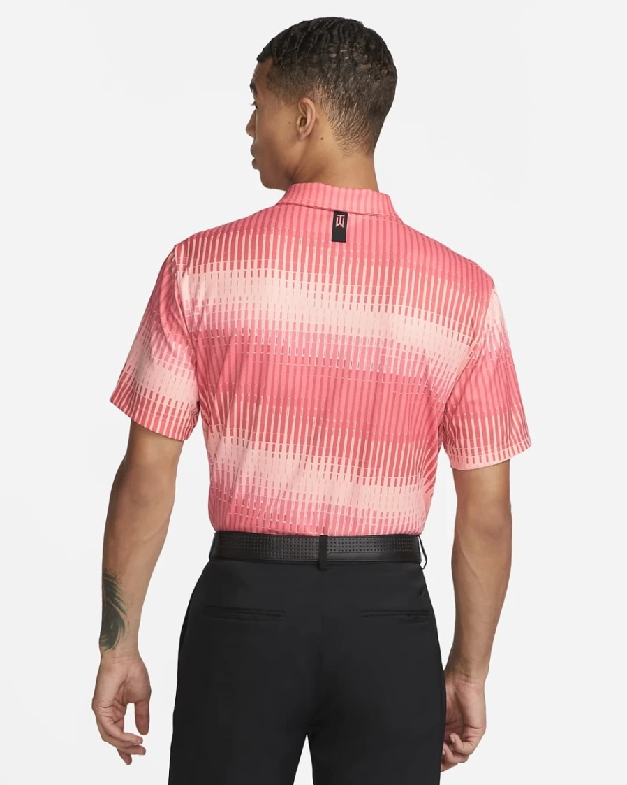Nike Dri-FIT ADV Tiger Woods Men's Golf Polo Shirt - Bleached Coral/Black, Moisture-Wicking Performance Top for Men