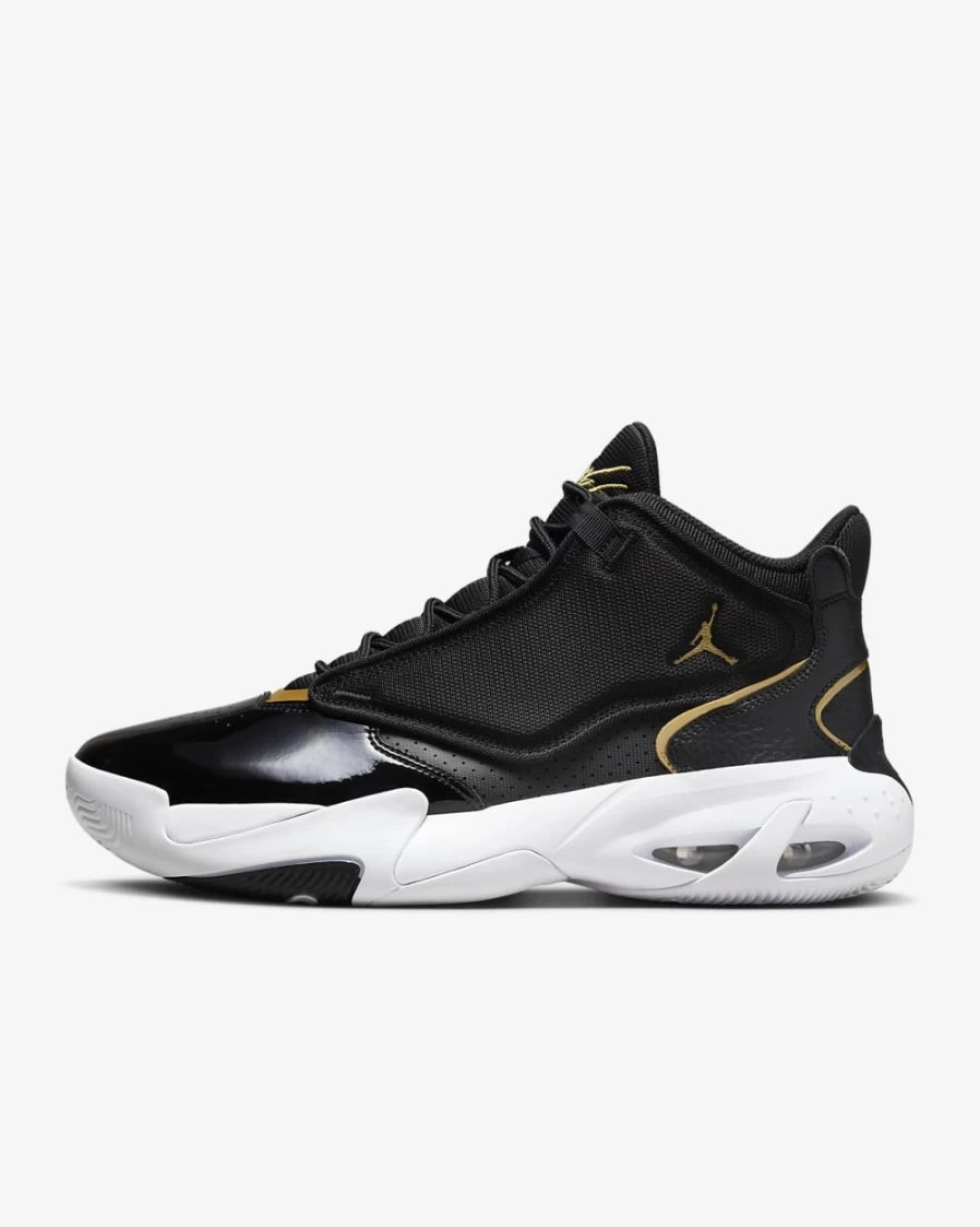 Nike Jordan Max Aura 4 Men's Shoes - Black/White/Metallic Gold Basketball Sneakers for Men