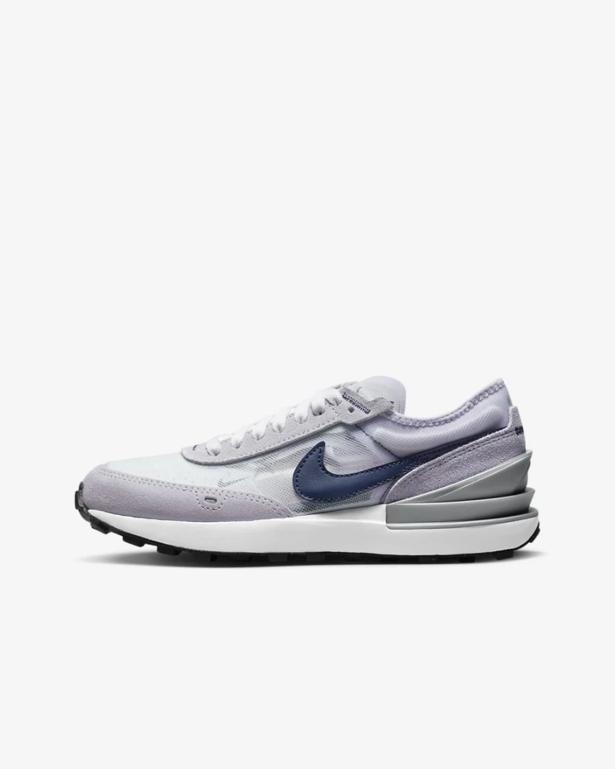 Nike Waffle One Big Kids' Sneakers in Violet Frost/Pure Platinum/Metallic Silver/Thunder Blue for Boys and Girls