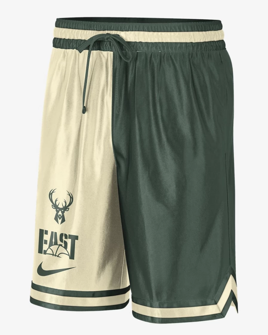 Nike Dri-FIT NBA Milwaukee Bucks Courtside Graphic Shorts for Men - Fir/Flat Opal/Black