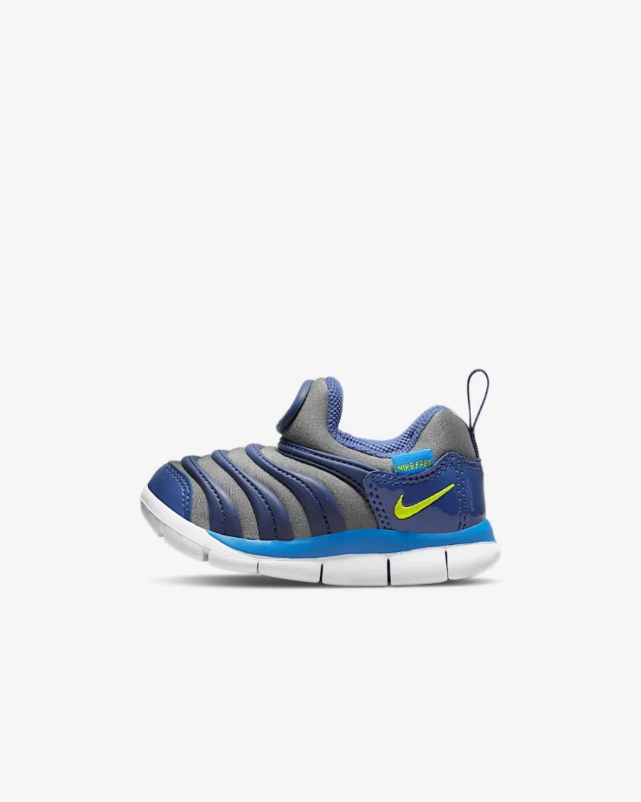 Nike Dynamo Free Toddler Shoes for Boys & Girls - Flat Pewter/Mystic Navy/Light Photo Blue/Atomic Green