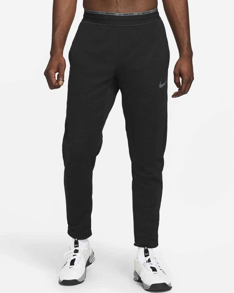 Nike Pro Men's Fleece Training Pants - Black, Iron Grey - Comfort & Performance