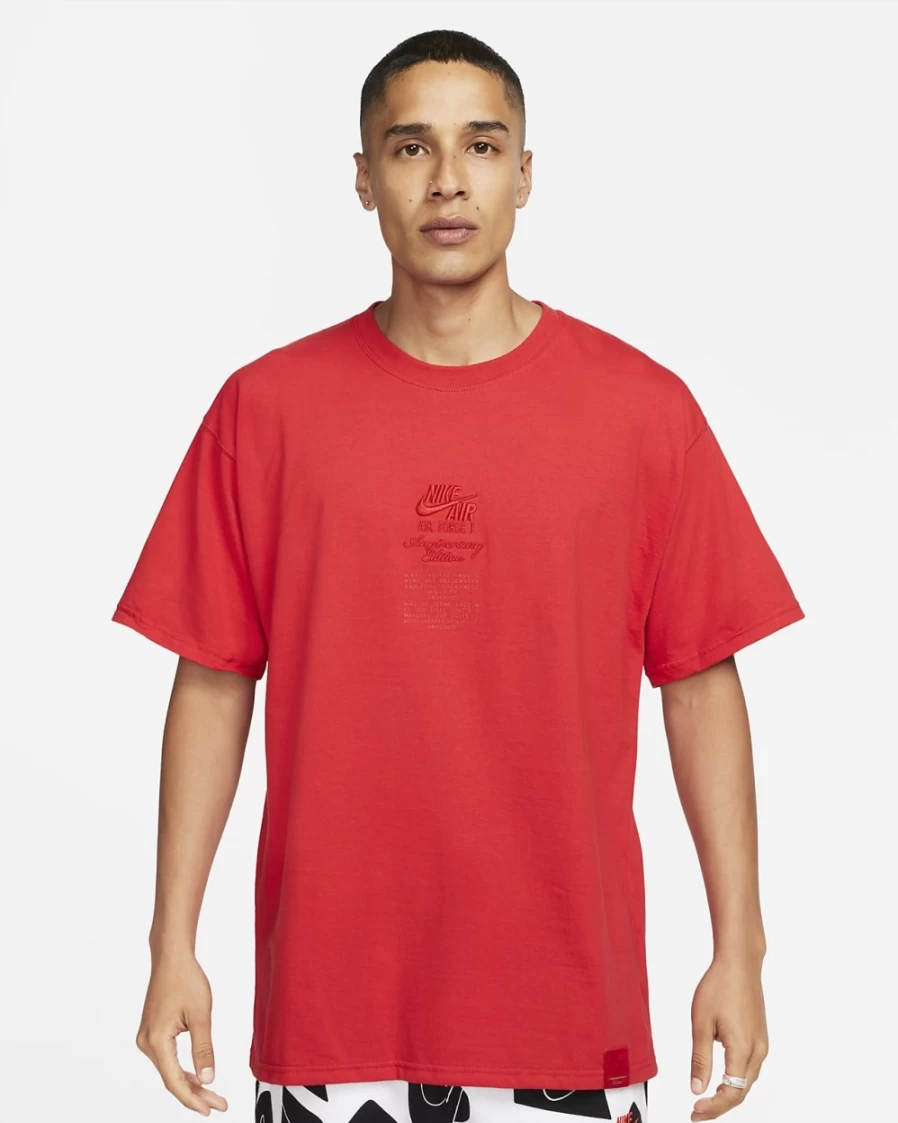 Nike Men's University Red Max 90 T-Shirt | AF1 40th Anniversary Sportswear