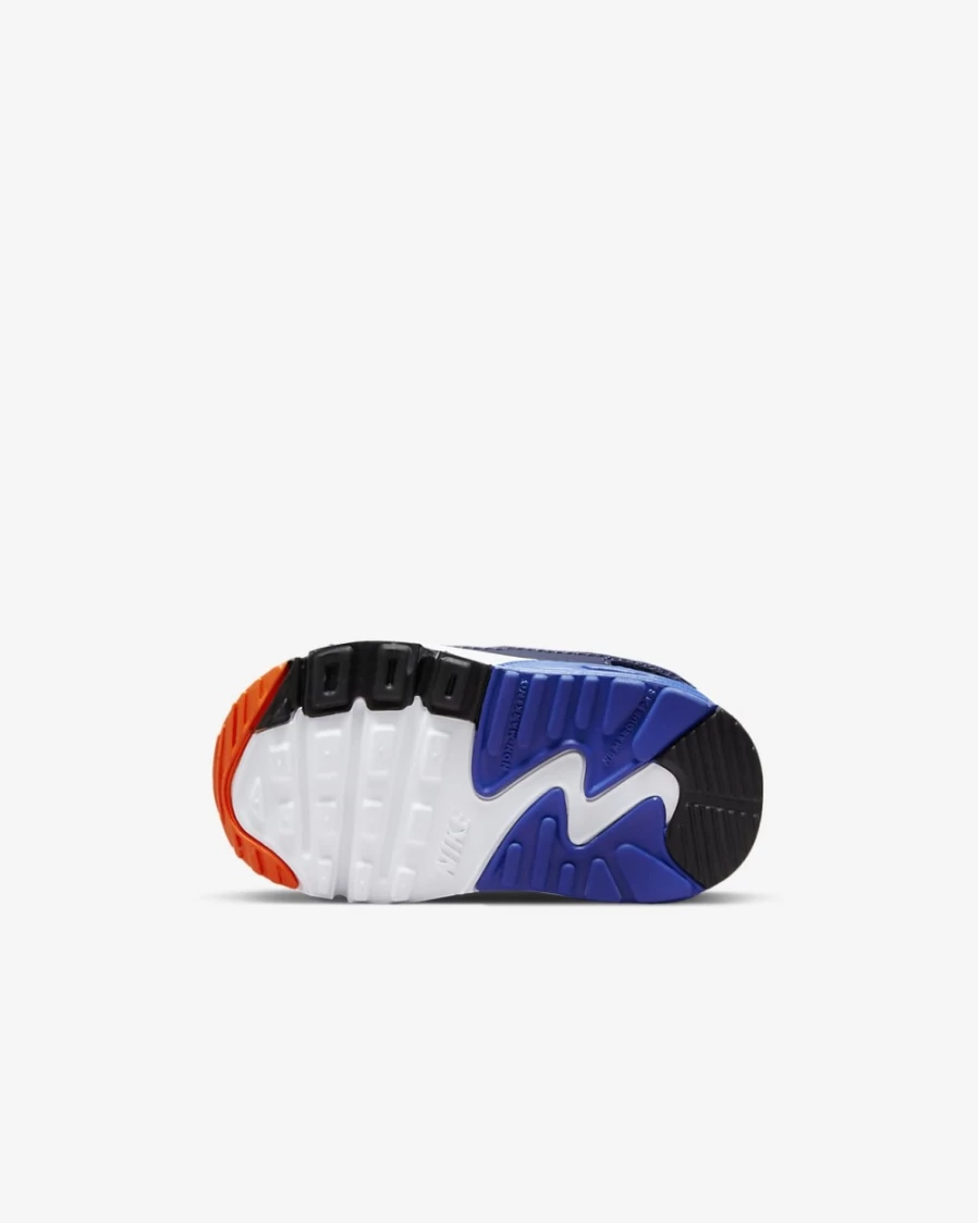 Nike Air Max 90 LTR Baby Toddler Shoes Summit White Midnight Navy Game Royal Safety Orange for Boys and Girls