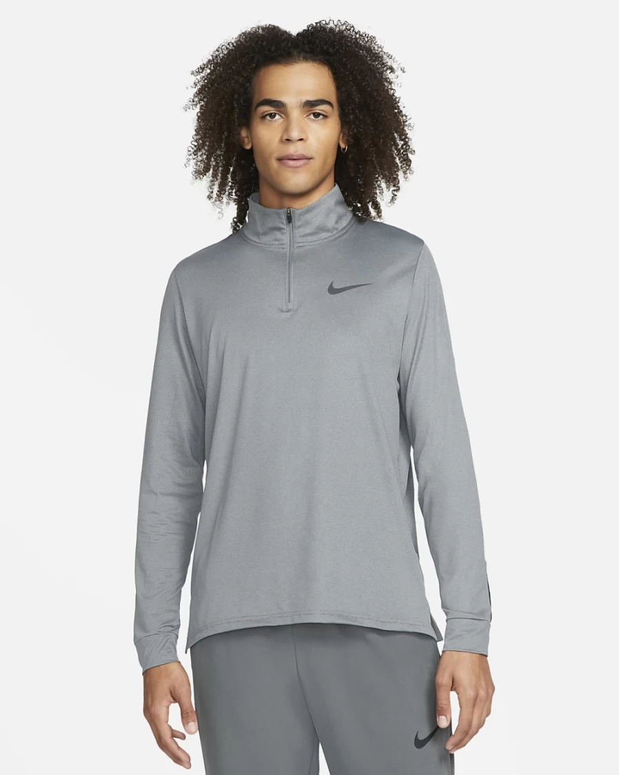 Nike Pro Dri-FIT Men's 1/4-Zip Training Top - Black & Smoke Grey HyperDry Performance Shirt