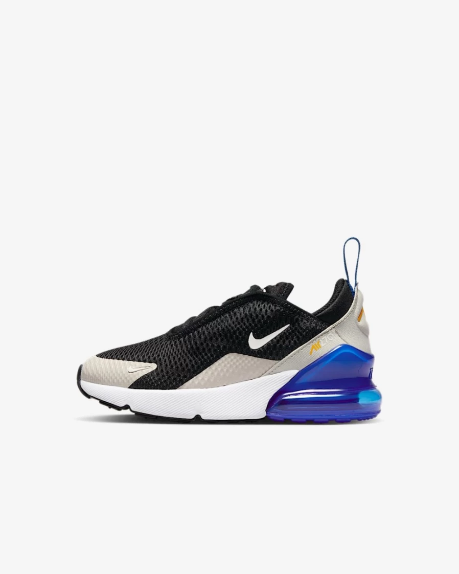 Nike Air Max 270 Kids' Shoes - Black/Game Royal/Light Bone/White - Unisex Boys & Girls Running Sneakers