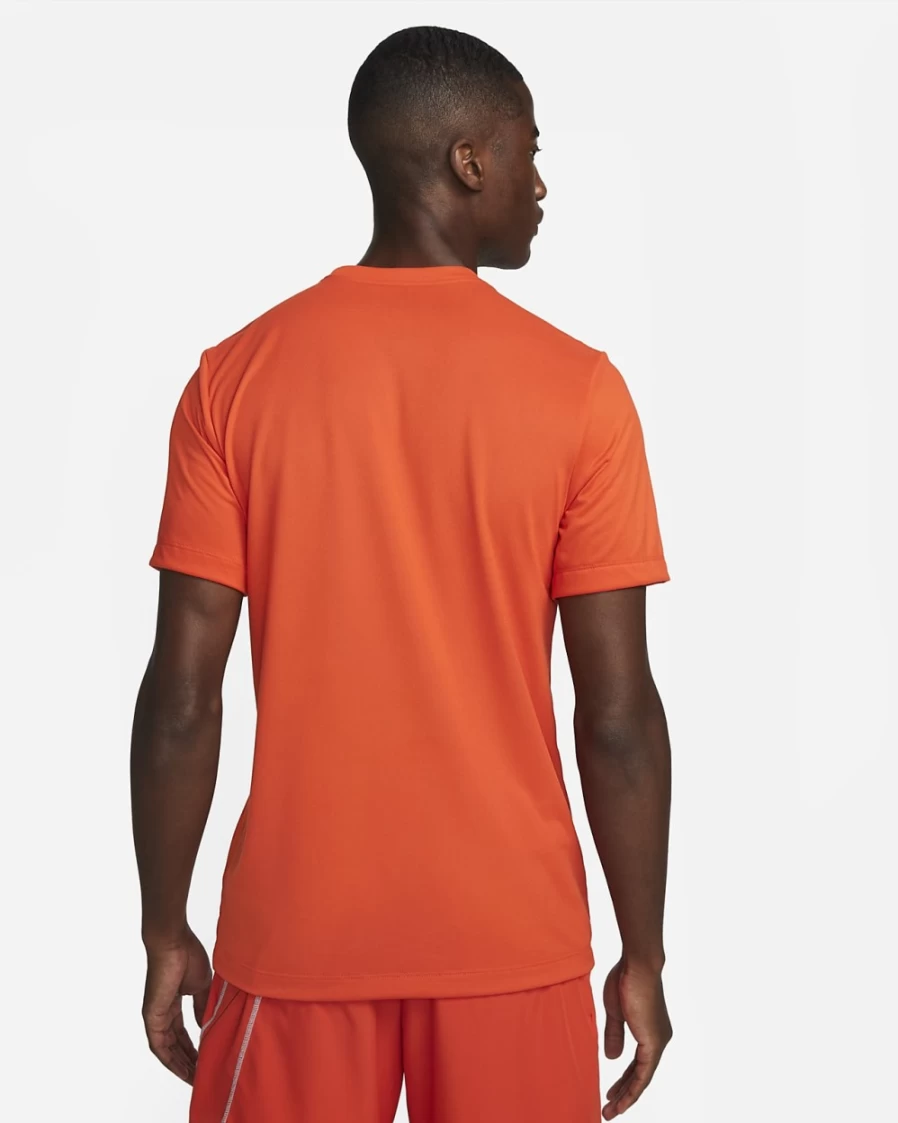 Nike Dri-FIT Legend Men's Fitness T-Shirt - Team Orange/Black - Moisture-Wicking Workout Top