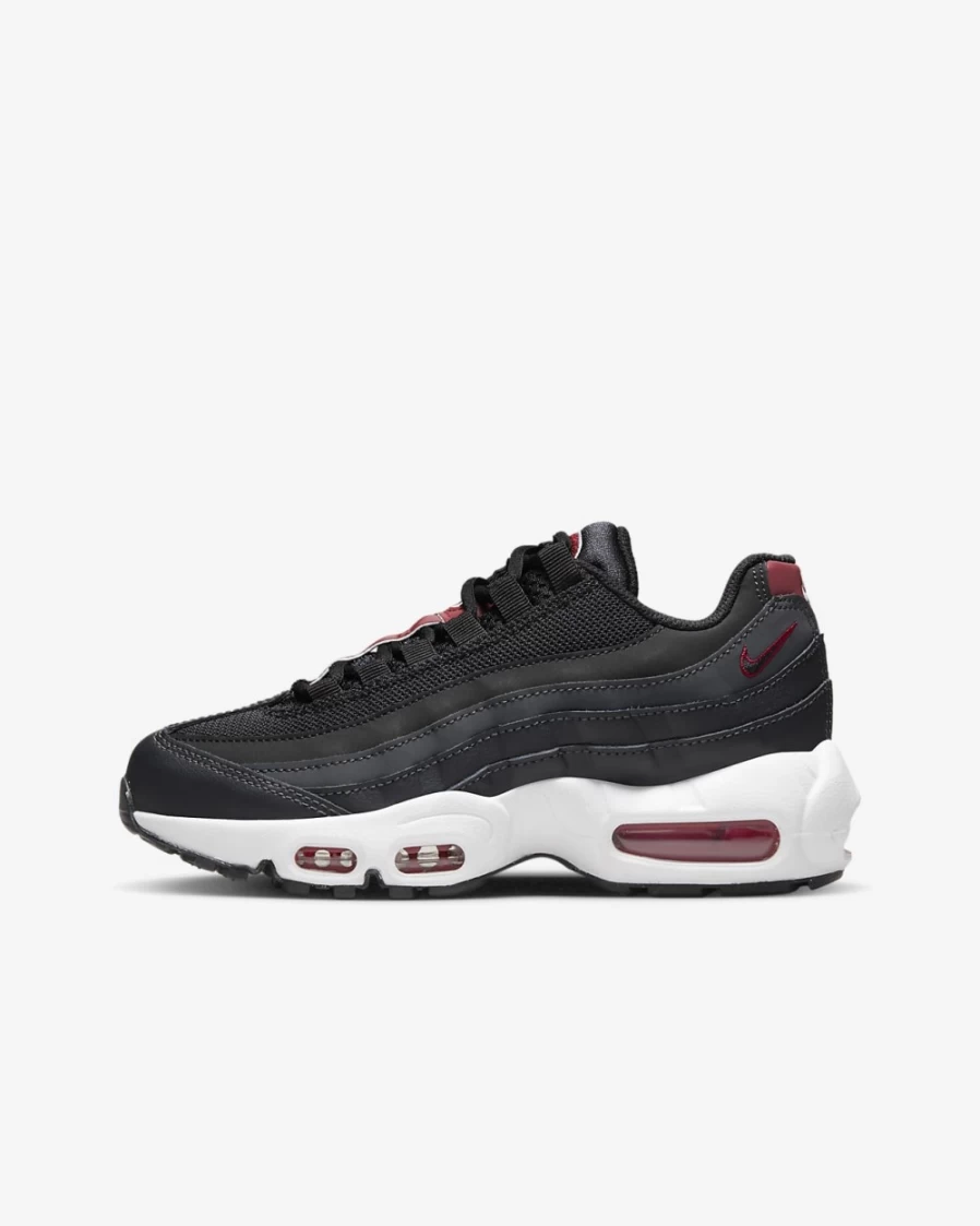 Nike Air Max 95 Recraft Big Kids' Sneakers in Anthracite/Team Red/Summit White/Black for Boys and Girls