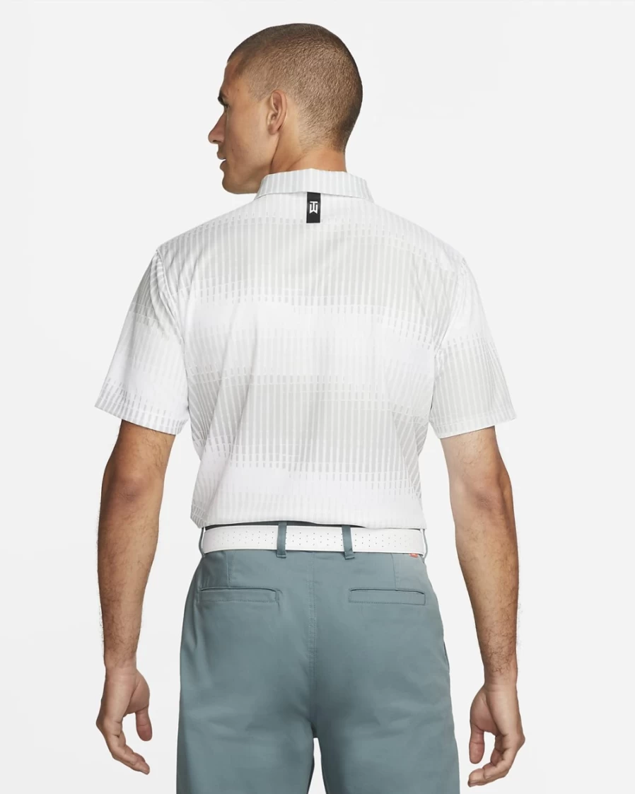 Nike Dri-FIT ADV Tiger Woods Men's Golf Polo Shirt - White/Black/Black, Moisture-Wicking Performance Top for Men