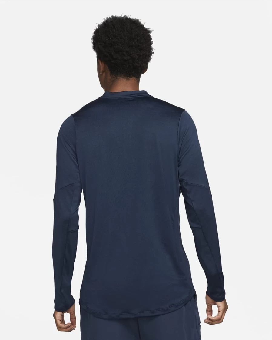 NikeCourt Dri-FIT Advantage Men's Tennis Half-Zip Top - Obsidian/White