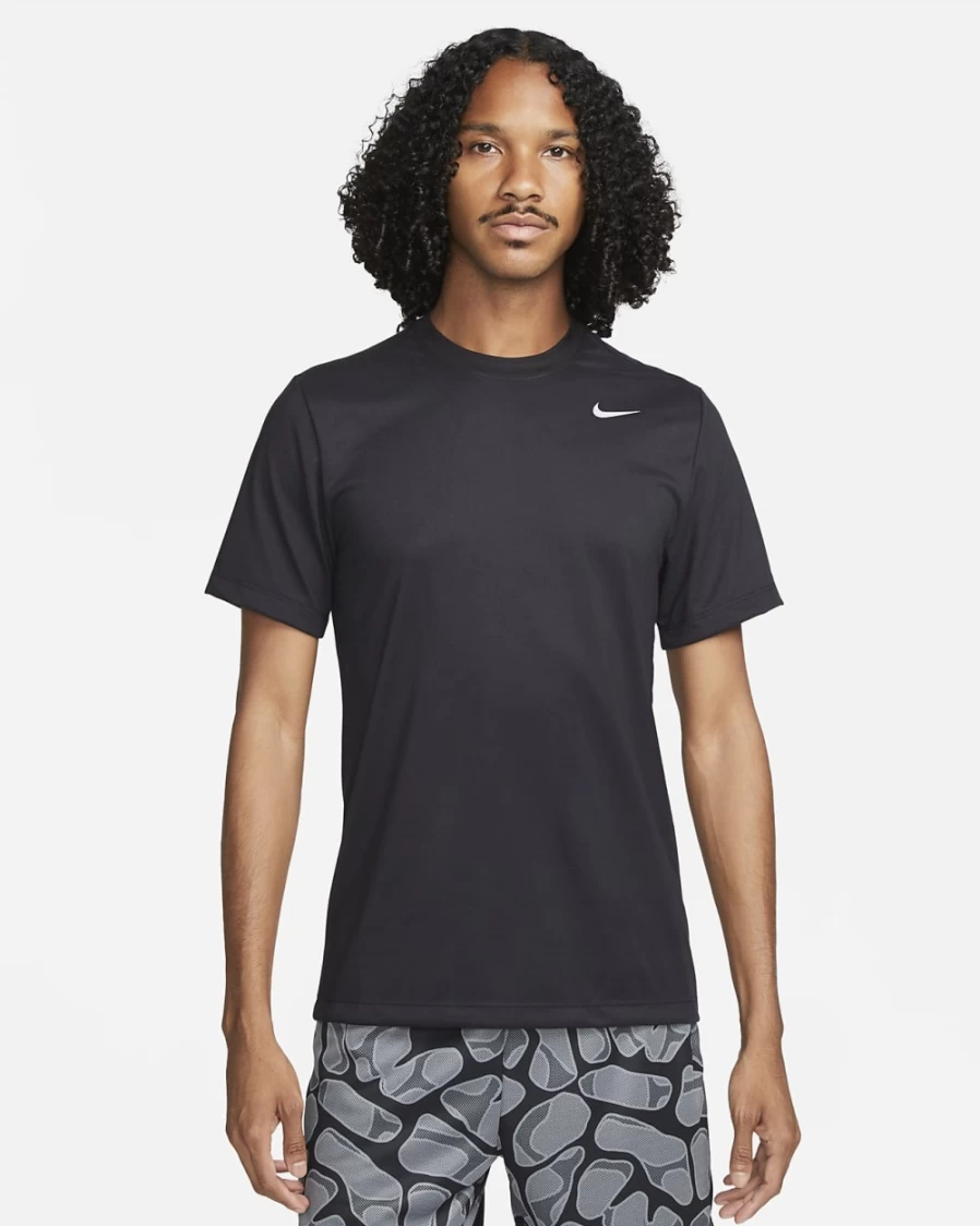 Nike Dri-FIT Legend Men's Training T-Shirt - Black/Matte Silver - Moisture-Wicking Workout Top