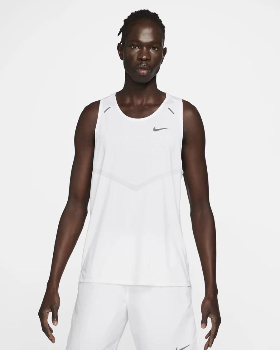 Nike Dri-FIT Rise 365 Men's White Running Tank Top for Workout & Training