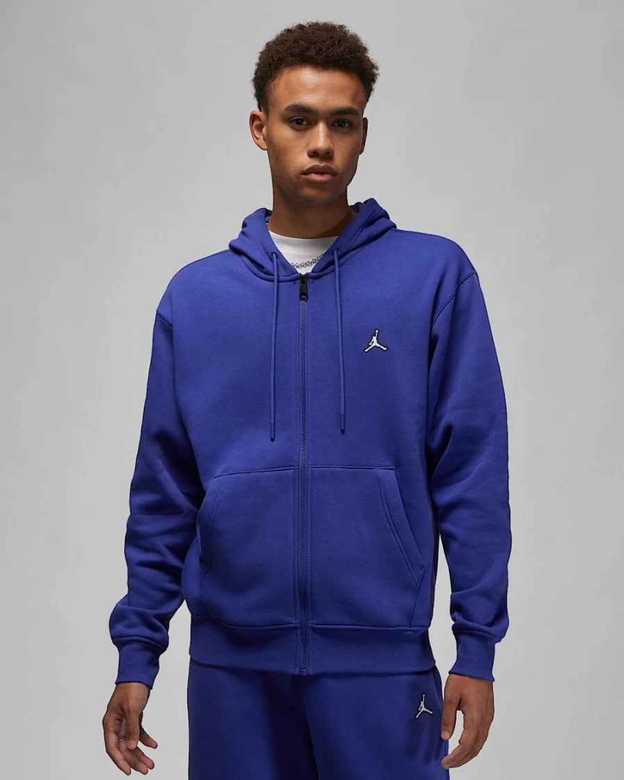 Nike Jordan Brooklyn Fleece Men's Full-Zip Hoodie - Light Concord/White