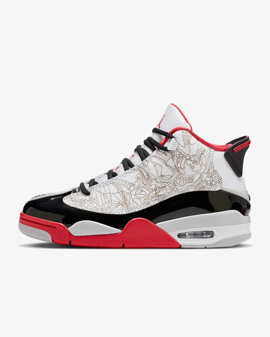 Nike Air Jordan Dub Zero Men's Basketball Shoes - White/Black/Neutral Grey/True Red