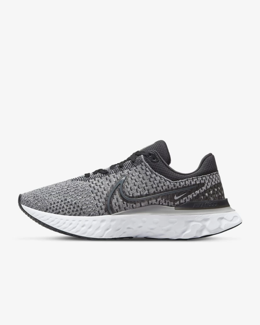 Nike React Infinity 3 Men's Road Running Shoes - Black, Grey Fog, White, Dark Smoke Grey