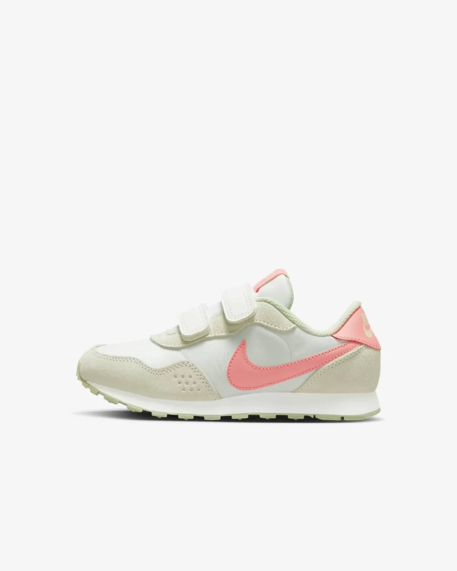 Nike MD Valiant Little Kids' Sneakers in Summit White/Honeydew/Pink Gaze for Boys and Girls
