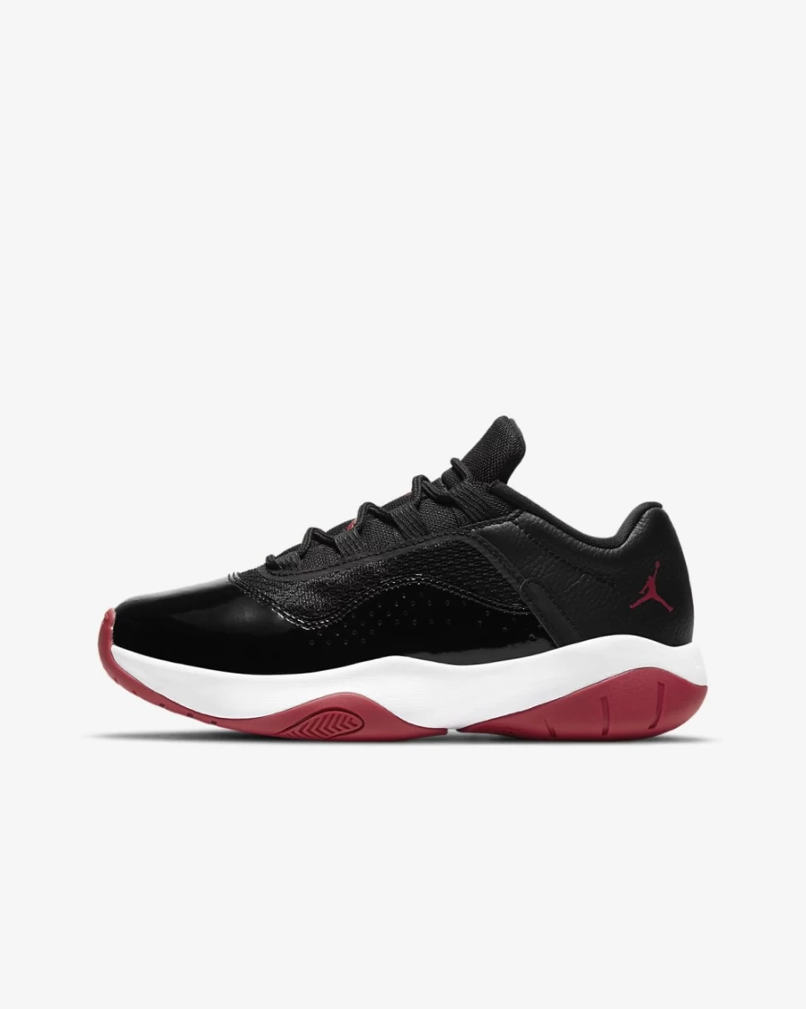 Nike Air Jordan 11 CMFT Low Big Kids' Shoes - Black/Gym Red/White - Boys & Girls Sneakers