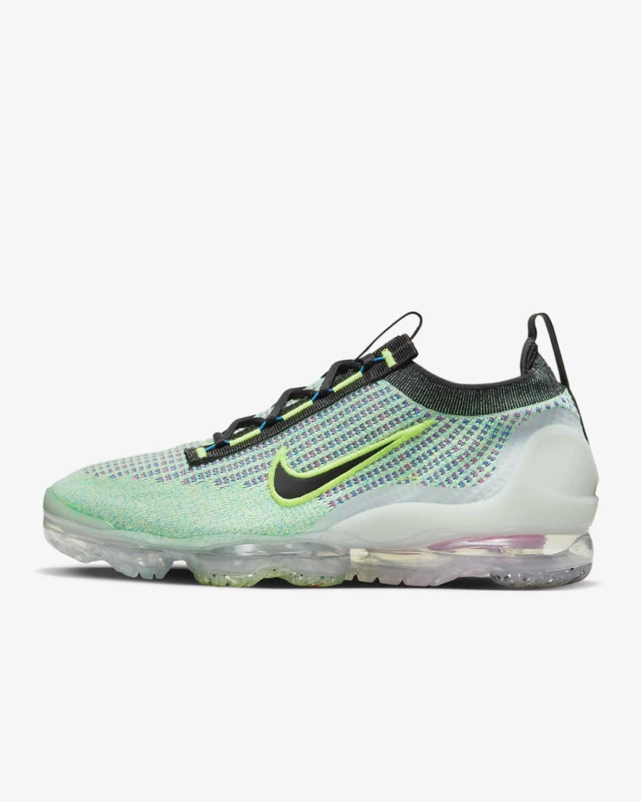 Nike Air VaporMax 2021 Flyknit Men's Running Shoes - Volt/Photo Blue/Metallic Silver/Black