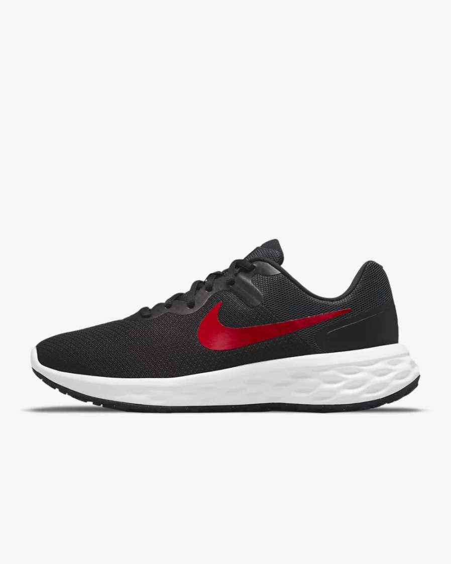 Nike Revolution 6 Next Nature Men's Running Shoes - Black/Anthracite/University Red Road Running Sneakers for Men