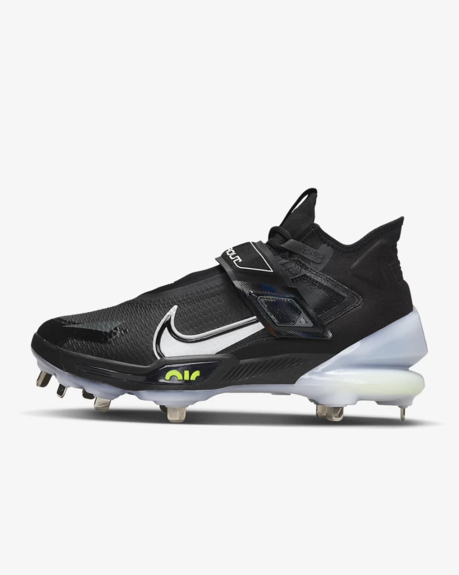 Nike Force Zoom Trout 8 Elite Metal Baseball Cleats for Men - Black, Dark Smoke Grey, Light Smoke Grey, White