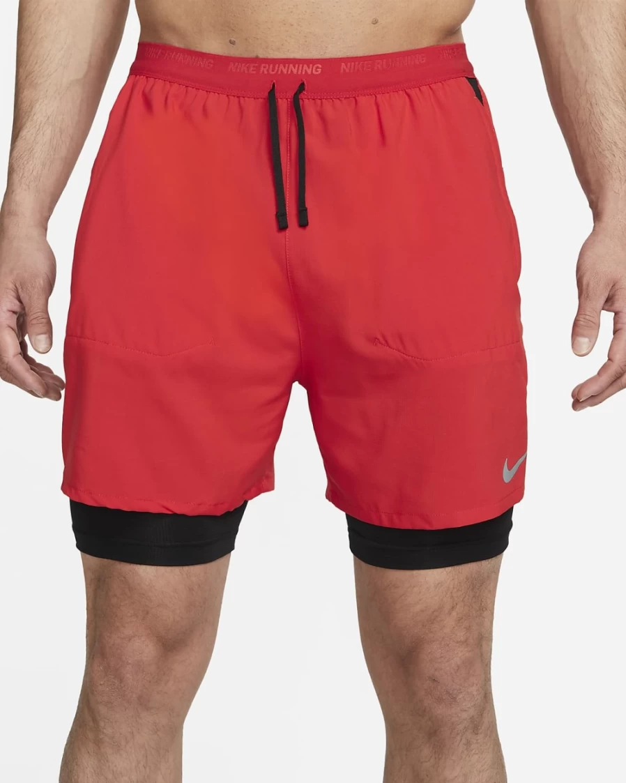 Nike Dri-FIT Stride Men's 7" 2-in-1 Running Shorts in University Red/Black - Lightweight Quick-Dry Training Shorts for Men