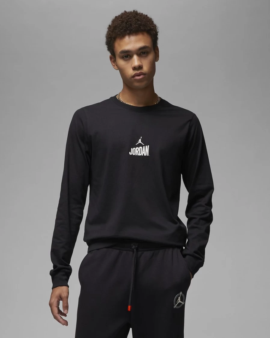 Nike Jordan Flight MVP Men's Long-Sleeve T-Shirt - Black/Phantom