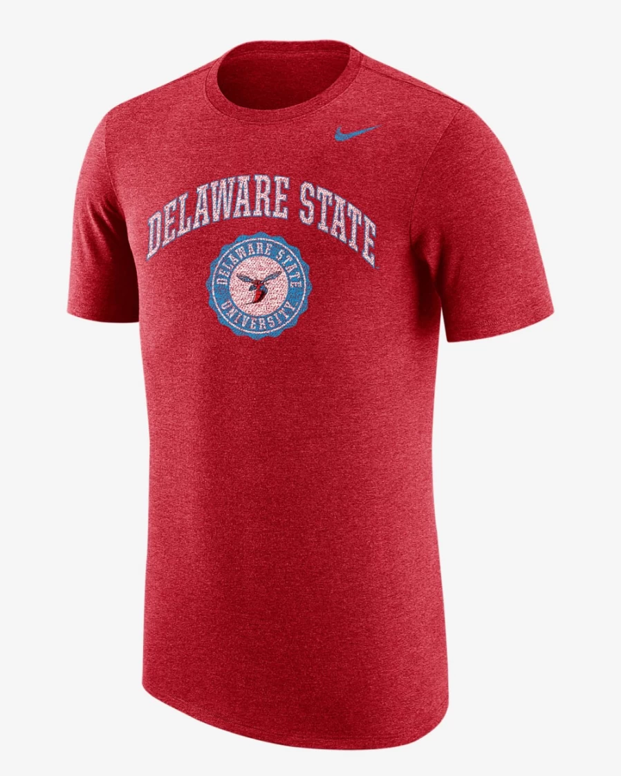 Nike Men's Red Heather T-Shirt - Delaware State College Apparel