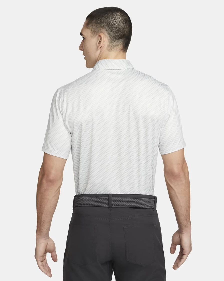 Nike Men's Dri-FIT Vapor Striped Golf Polo Shirt - Photon Dust/Black, Moisture-Wicking Performance Tee