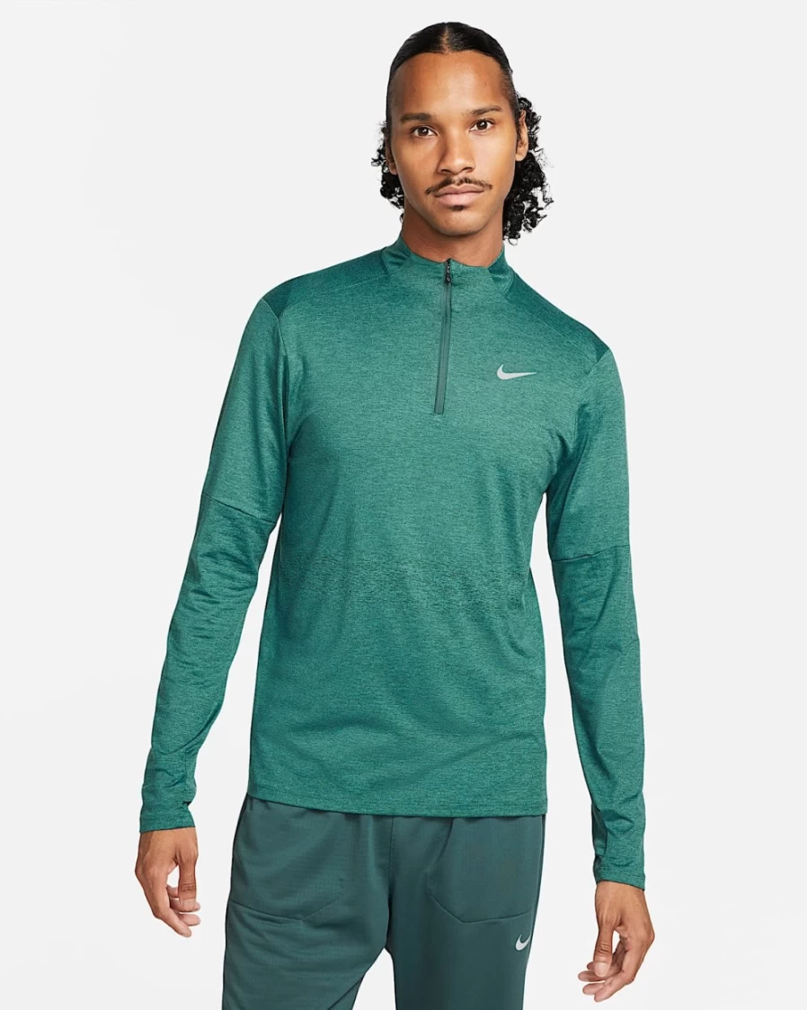 Nike Dri-FIT Element Men's 1/4-Zip Running Top - Faded Spruce/Mineral Teal/Heather - Lightweight Performance Shirt