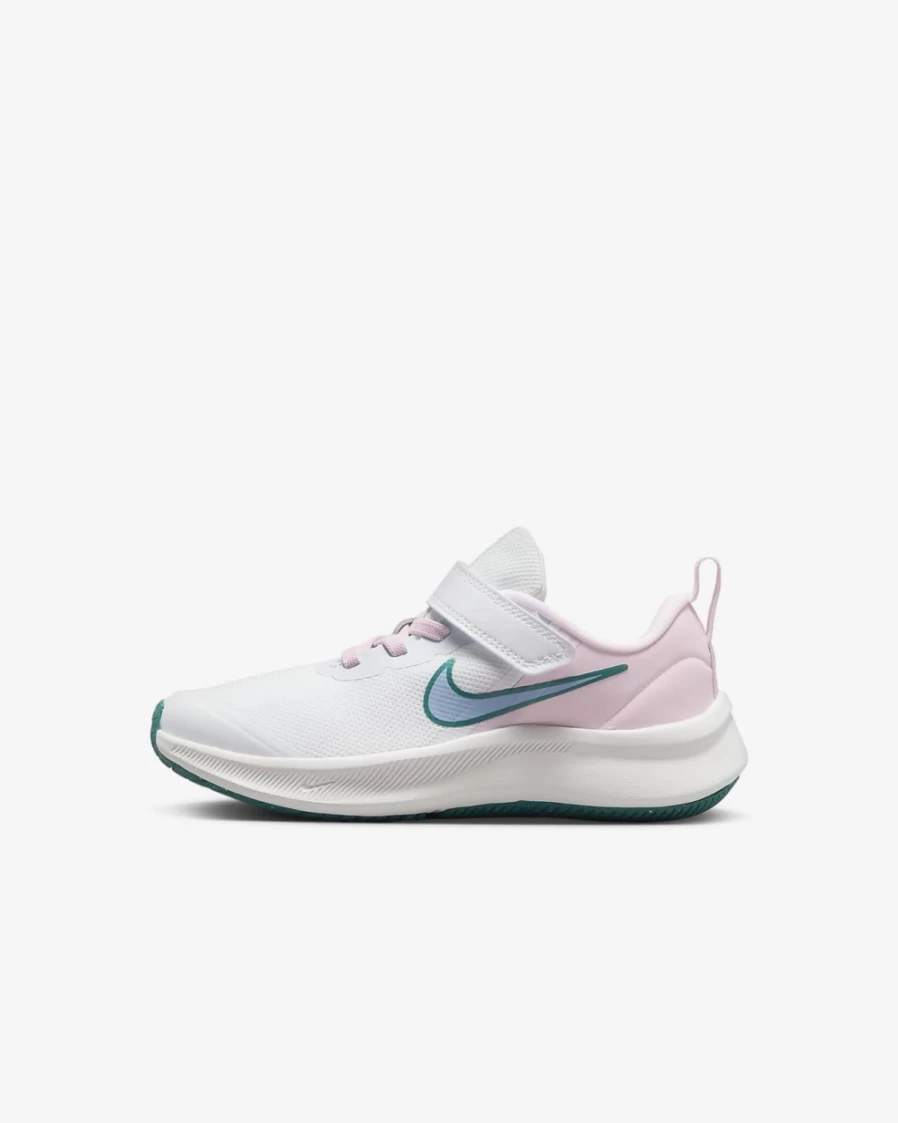 Nike Star Runner 3 Little Kids' Sneakers for Boys & Girls - White/Pearl Pink/Mineral Teal/Cobalt Bliss