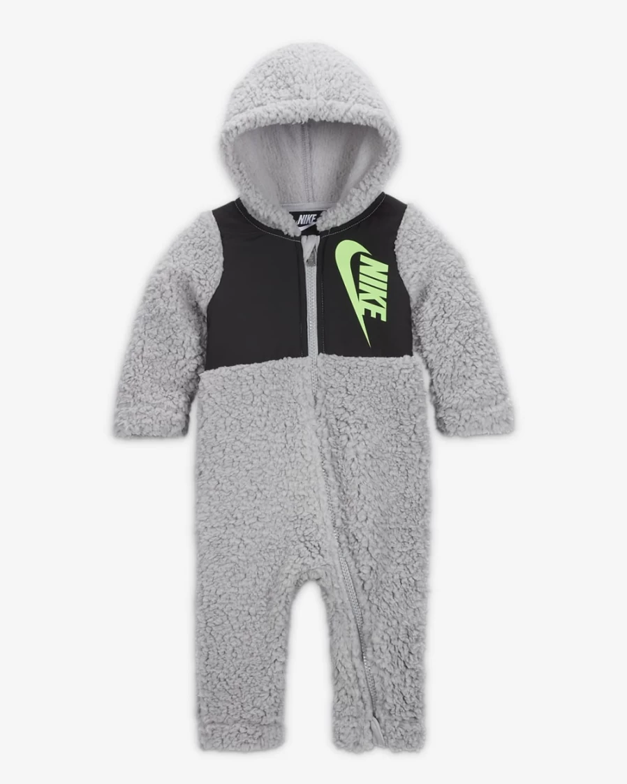 Nike Baby (0-9M) Light Smoke Grey Unisex Full-Zip Coverall - Boys & Girls