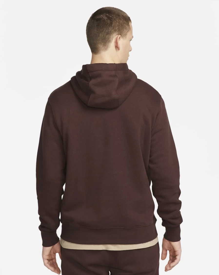 Nike Men's Earth & White Club Fleece Pullover Hoodie - Sportswear Comfort Fit