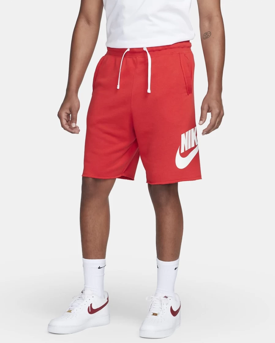 Nike Club Alumni Men's French Terry Shorts - University Red/White/White Athletic Casual Wear