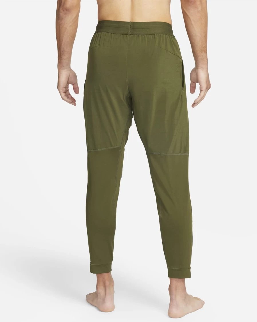 Nike Men's Yoga Pants - Rough Green/Black Stretch Workout Trousers for Training & Gym