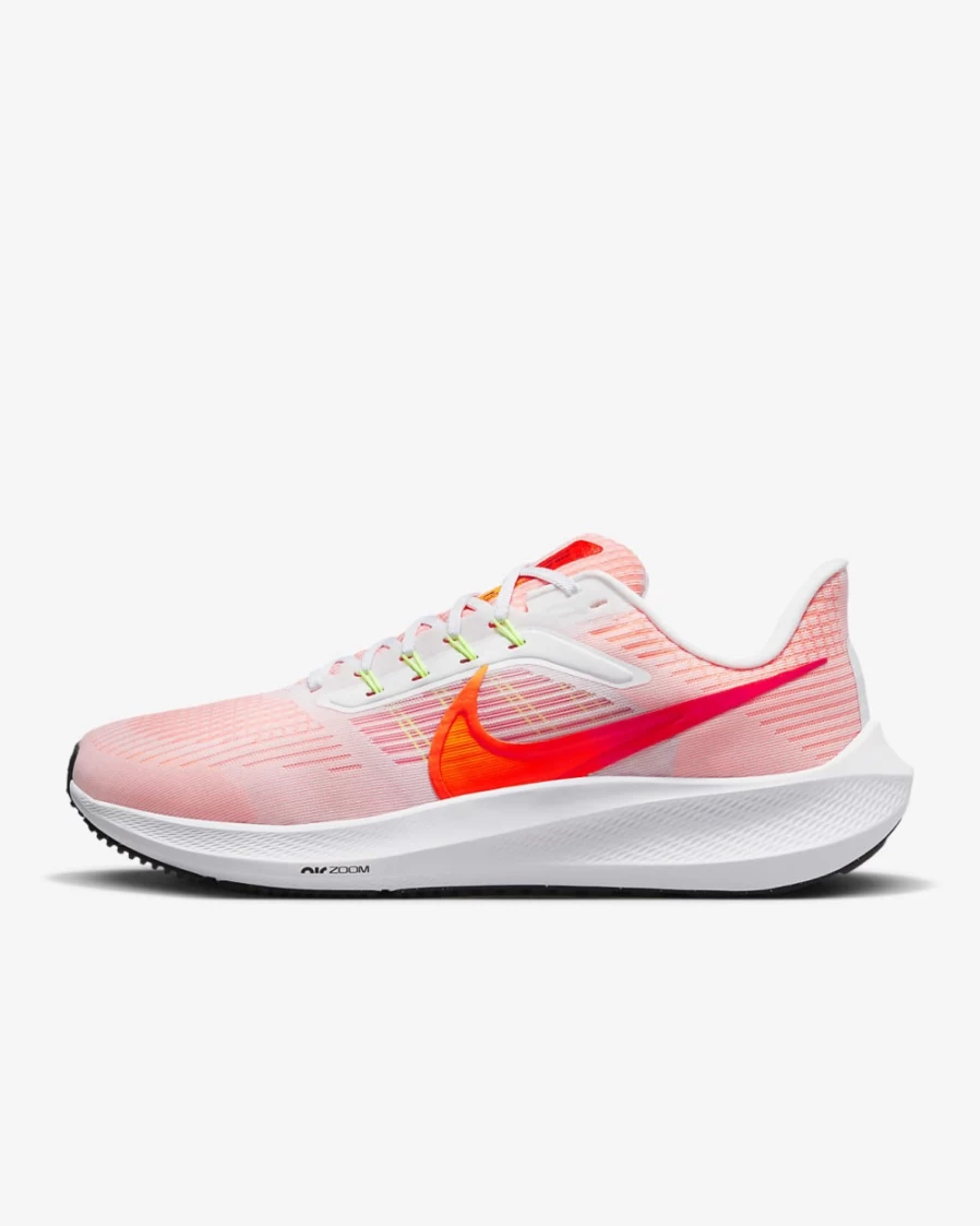 Nike Pegasus 39 Men's White Bright Crimson Black Total Orange Road Running Shoes