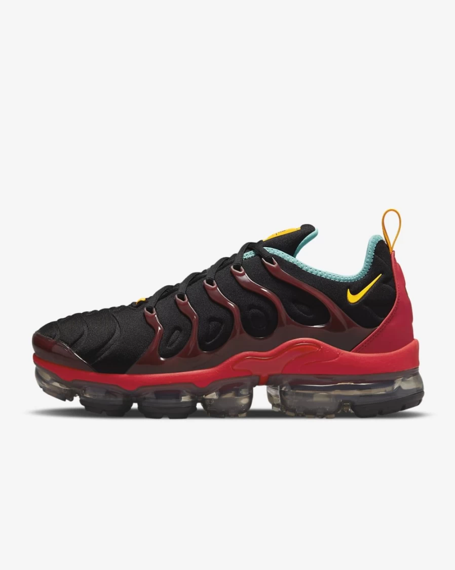 Nike Air VaporMax Plus Men's Running Shoes - Black/University Red/Washed Teal/University Gold Colorway