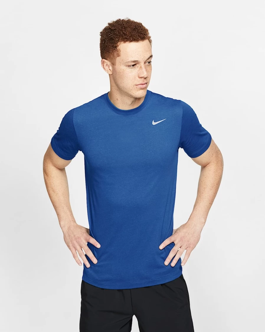 Nike Dri-FIT Men's Training T-Shirt - Game Royal/White - Moisture-Wicking Workout Top