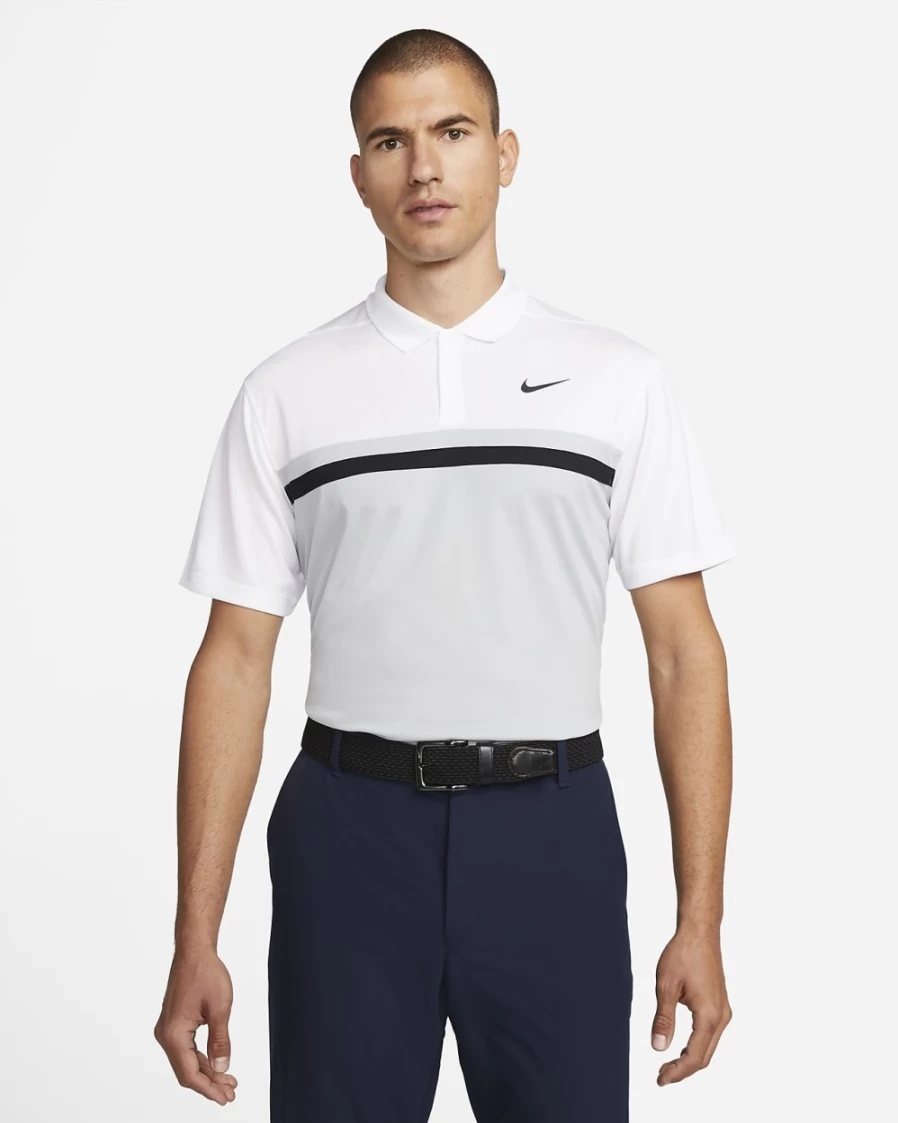 Nike Dri-FIT Victory Men's Golf Polo Shirt - Moisture-Wicking, Breathable Performance Top for Men in White, Light Smoke Grey & Black