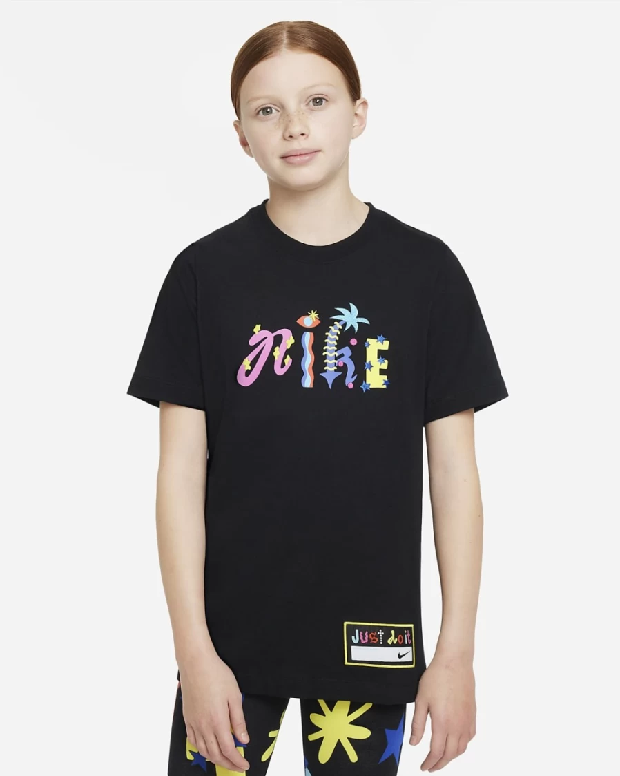 Nike Black Sportswear T-Shirt for Boys and Girls - Big Kids' Athletic Tee