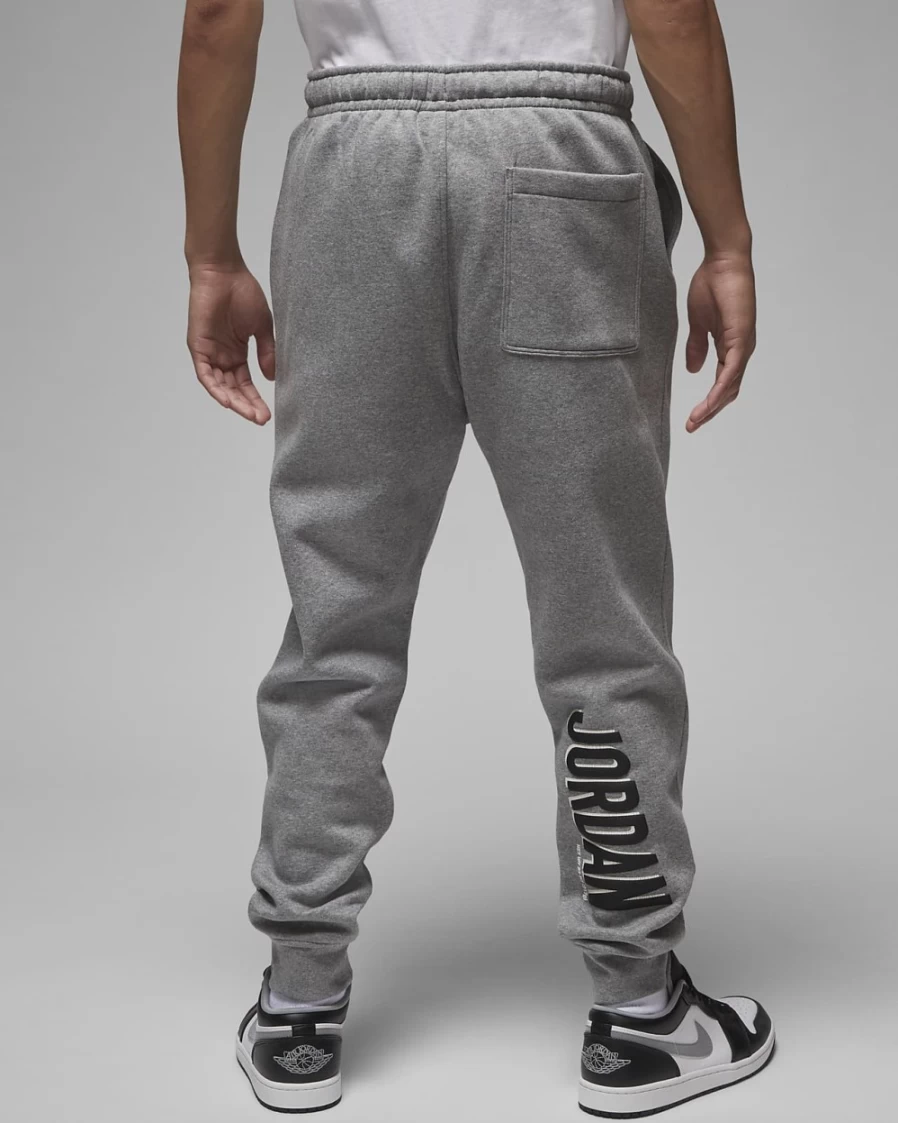 Nike Jordan Flight MVP Men's Fleece Pants - Carbon Heather/Rush Orange